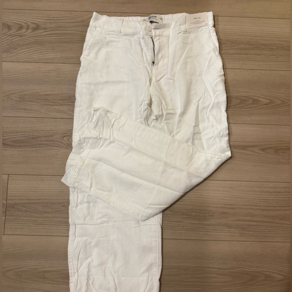 Hollister Linen White Pants